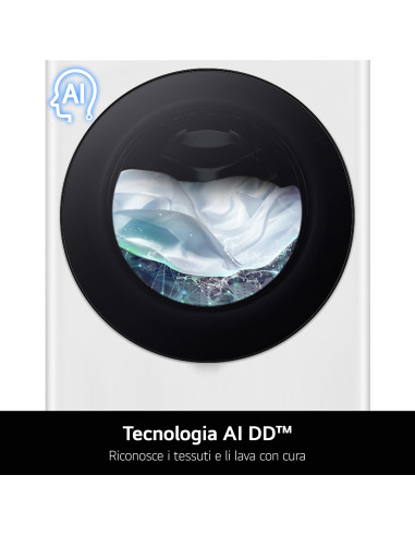 LG F4R7010TSWG Lavatrice 10kg AI DD, Classe A-10%, 1400 giri, TurboWash, Vapore