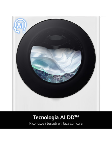 LG F4R7010TSWG Lavatrice 10kg AI DD, Classe A-10%, 1400 giri, TurboWash, Vapore