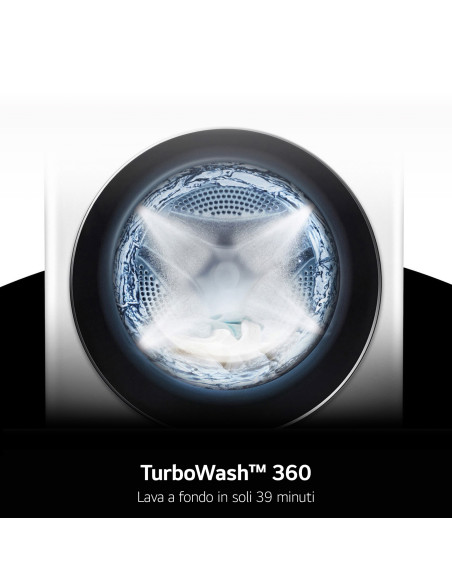 LG F4R7010TSWG Lavatrice 10kg AI DD, Classe A-10%, 1400 giri, TurboWash, Vapore