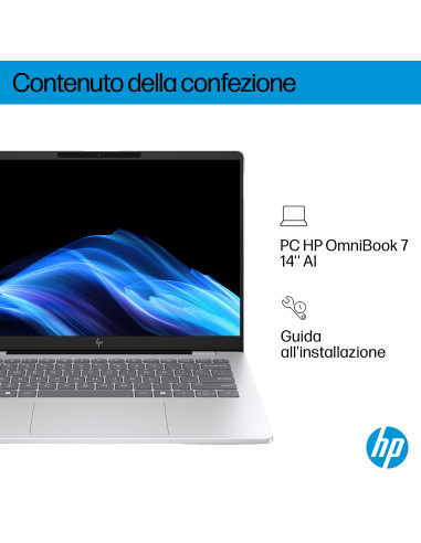 HP OmniBook 7 Laptop AI 14-fr0028nl Intel Core Ultra 7 255H Computer portatile 35,6 cm (14") 2K 32 GB LPDDR5-SDRAM Wi-Fi 7 (802.