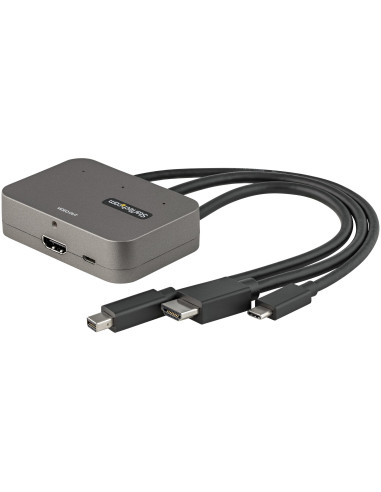 StarTech.com Adattatore Multiporta a HDMI 3-in-1 - Convertitore da USB-C, HDMI o Mini DisplayPort a HDMI per sala conferenze 4K 