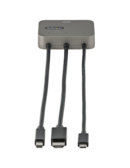 StarTech.com Adattatore Multiporta a HDMI 3-in-1 - Convertitore da USB-C, HDMI o Mini DisplayPort a HDMI per sala conferenze 4K 