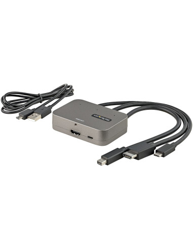 StarTech.com Adattatore Multiporta a HDMI 3-in-1 - Convertitore da USB-C, HDMI o Mini DisplayPort a HDMI per sala conferenze 4K 