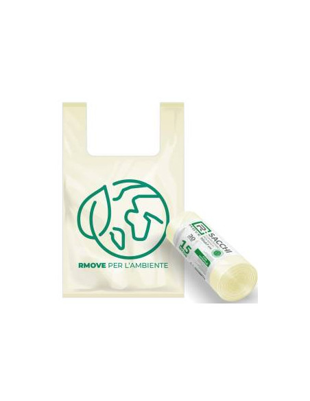 RMove Sacchi Biodegradabili per Rifiuti 50x67cm 1Rot/15pz 30LT