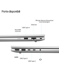HP EliteBook 6 G1a 14 inch Notebook Next Gen AI PC Copilot+ PC AMD Ryzen AI 5 340 Computer portatile 35,6 cm (14") WUXGA 24 GB D
