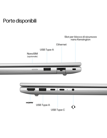 HP EliteBook 6 G1a 14 inch Notebook Next Gen AI PC Copilot+ PC AMD Ryzen AI 5 340 Computer portatile 35,6 cm (14") WUXGA 24 GB D