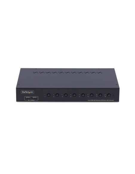 StarTech.com KVM Switch HDMI a 8 Porte con Kit Rack da 1U, 4K 60Hz HDMI 2.0, hub USB a 4 Porte, Commutazione con Tasti a Scelta 