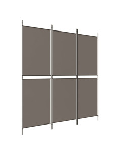 Divisorio a 3 Pannelli Antracite 150x200 cm in Tessuto