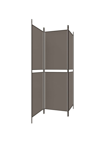 Divisorio a 3 Pannelli Antracite 150x200 cm in Tessuto