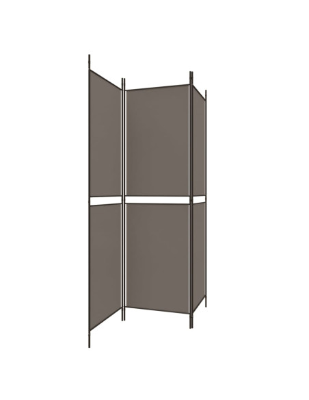 Divisorio a 3 Pannelli Antracite 150x200 cm in Tessuto