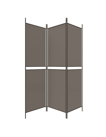 Divisorio a 3 Pannelli Antracite 150x200 cm in Tessuto