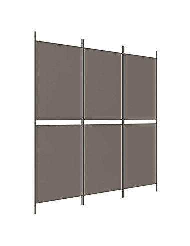 Divisorio a 3 Pannelli Antracite 150x220 cm in Tessuto