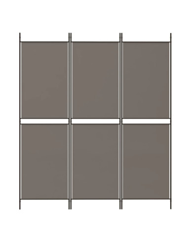 Divisorio a 3 Pannelli Antracite 150x220 cm in Tessuto
