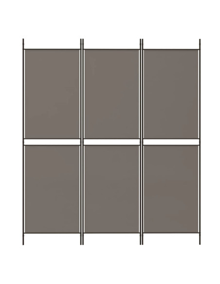 Divisorio a 3 Pannelli Antracite 150x220 cm in Tessuto
