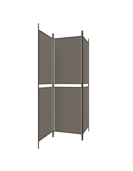 Divisorio a 3 Pannelli Antracite 150x220 cm in Tessuto