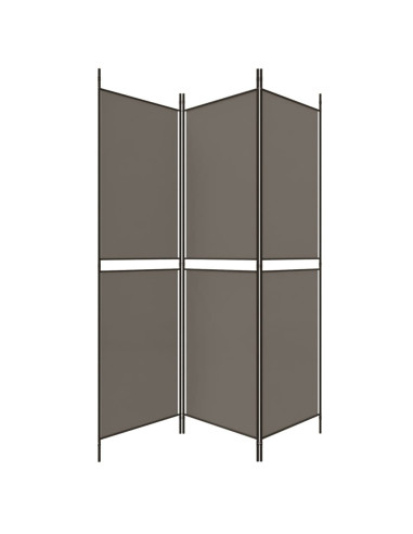 Divisorio a 3 Pannelli Antracite 150x220 cm in Tessuto