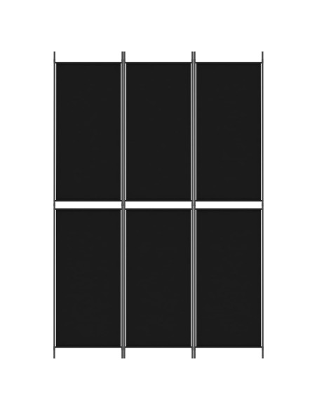 Divisorio a 3 Pannelli Nero 150x220 cm in Tessuto