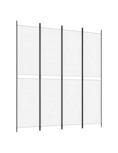 Divisorio a 4 Pannelli Bianco 200x220 cm Tessuto