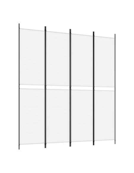 Divisorio a 4 Pannelli Bianco 200x220 cm Tessuto