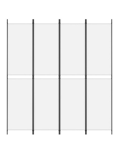 Divisorio a 4 Pannelli Bianco 200x220 cm Tessuto