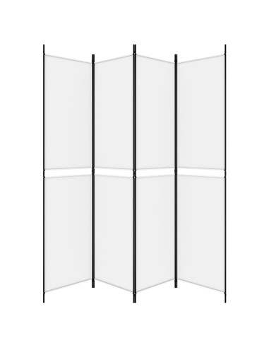 Divisorio a 4 Pannelli Bianco 200x220 cm Tessuto