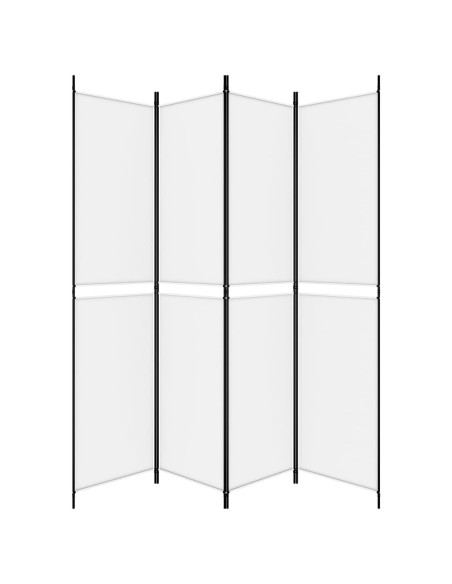 Divisorio a 4 Pannelli Bianco 200x220 cm Tessuto