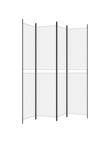Divisorio a 4 Pannelli Bianco 200x220 cm Tessuto