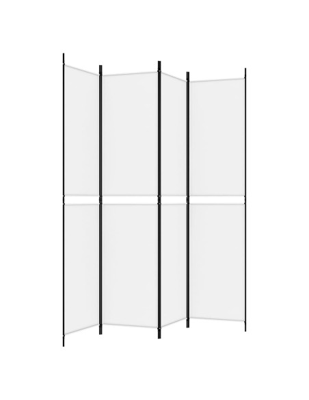Divisorio a 4 Pannelli Bianco 200x220 cm Tessuto