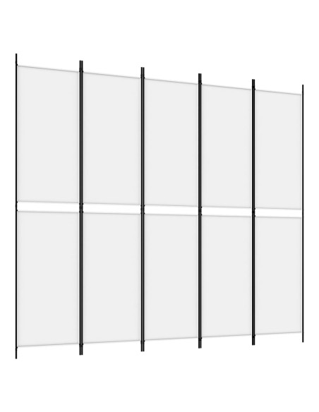 Divisorio a 5 Pannelli Bianco 250x220 cm Tessuto