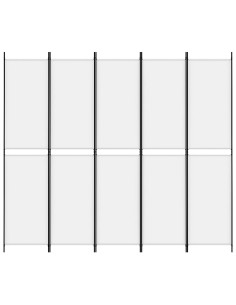 Divisorio a 5 Pannelli Bianco 250x220 cm Tessuto 2