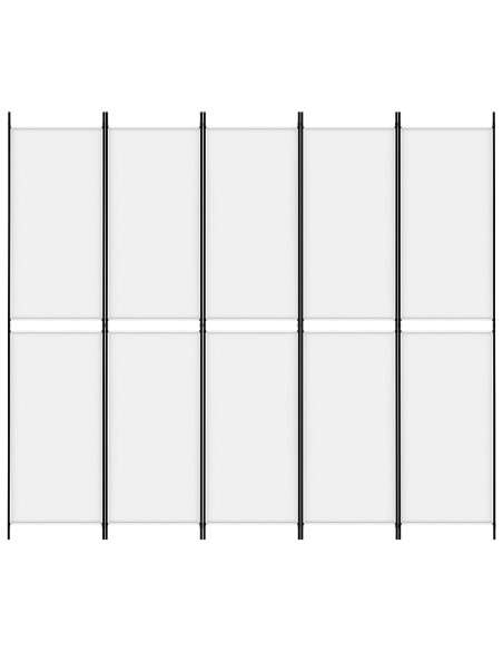 Divisorio a 5 Pannelli Bianco 250x220 cm Tessuto