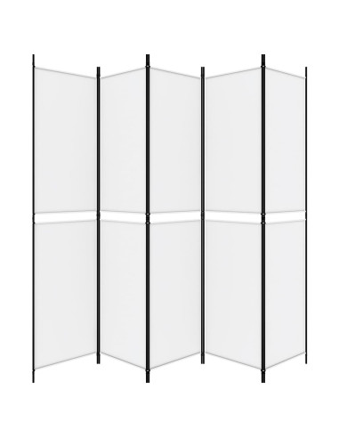 Divisorio a 5 Pannelli Bianco 250x220 cm Tessuto
