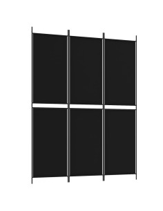 Divisorio a 3 Pannelli Nero 150x200 cm in Tessuto