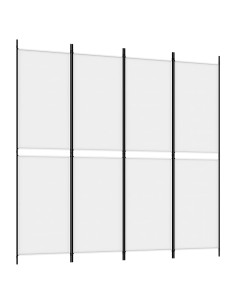Divisorio a 4 Pannelli Bianco 200x200 cm Tessuto