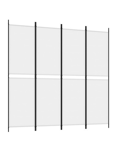 Divisorio a 4 Pannelli Bianco 200x200 cm Tessuto