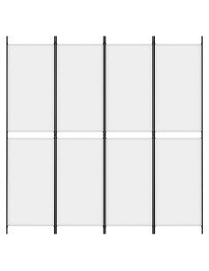 Divisorio a 4 Pannelli Bianco 200x200 cm Tessuto 2