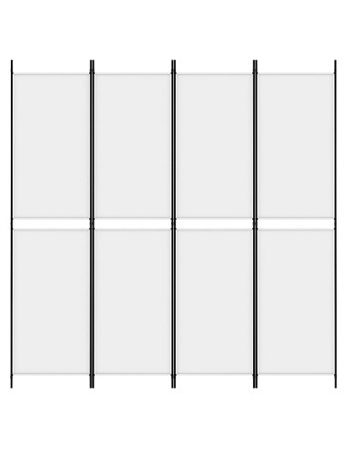 Divisorio a 4 Pannelli Bianco 200x200 cm Tessuto
