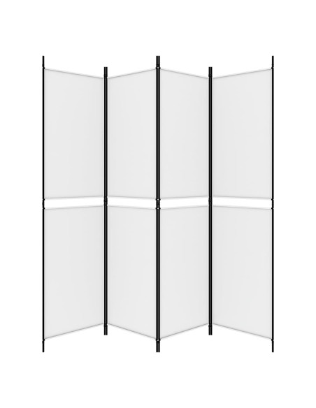 Divisorio a 4 Pannelli Bianco 200x200 cm Tessuto