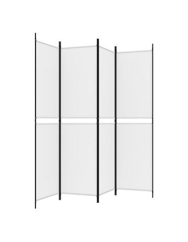 Divisorio a 4 Pannelli Bianco 200x200 cm Tessuto
