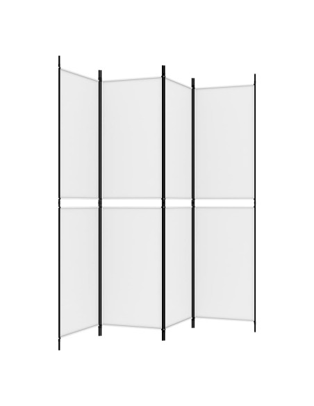 Divisorio a 4 Pannelli Bianco 200x200 cm Tessuto
