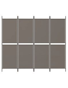 Divisorio a 4 Pannelli Antracite 200x200 cm Tessuto 2