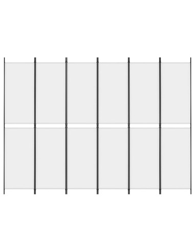 Divisorio a 4 Pannelli Bianco 300x220 cm Tessuto