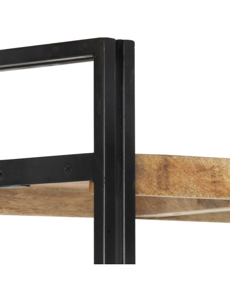 Libreria a 5 Ripiani 140x30x180 cm in Legno Massello di Mango