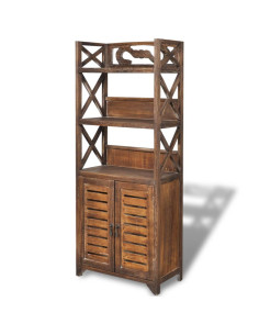Armadietto per Bagno Albuquerque in Legno Marrone 46x24x117,5cm