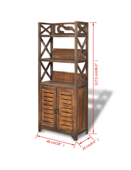 Armadietto per Bagno Albuquerque in Legno Marrone 46x24x117,5cm