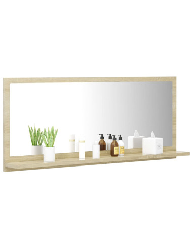 Specchio da Bagno Rovere Sonoma 90x10,5x37 cm Legno Multistrato
