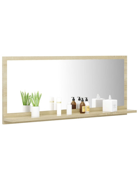 Specchio da Bagno Rovere Sonoma 90x10,5x37 cm Legno Multistrato