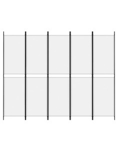 Divisorio a 5 Pannelli Bianco 250x200 cm Tessuto 2
