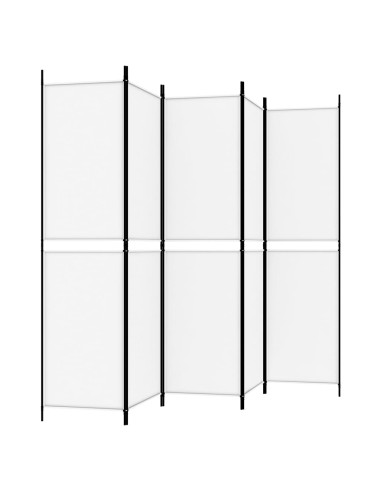 Divisorio a 5 Pannelli Bianco 250x200 cm Tessuto