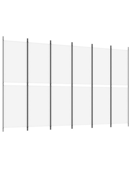 Divisorio a 4 Pannelli Bianco 300x200 cm Tessuto